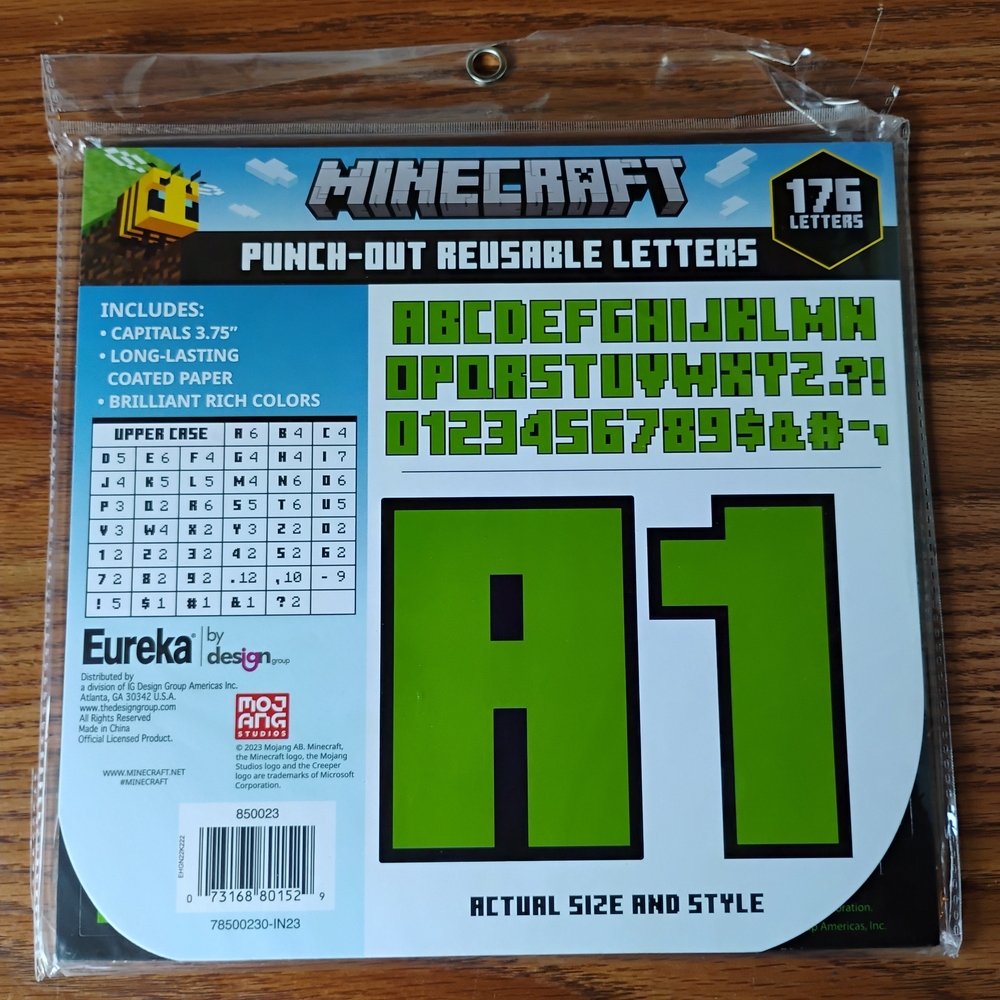 MINECRAFT REUSABLE LETTERS FOR BIRTHDAY PARTY SCHOOL BULLETIN BOARD POSTER -NEW